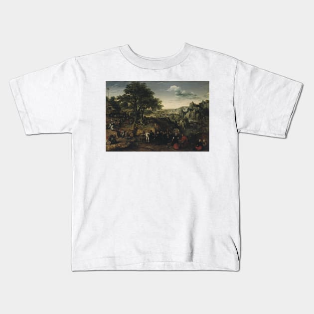 Landscape with a Rural Festival by Lucas van Valckenborch Kids T-Shirt by Classic Art Stall